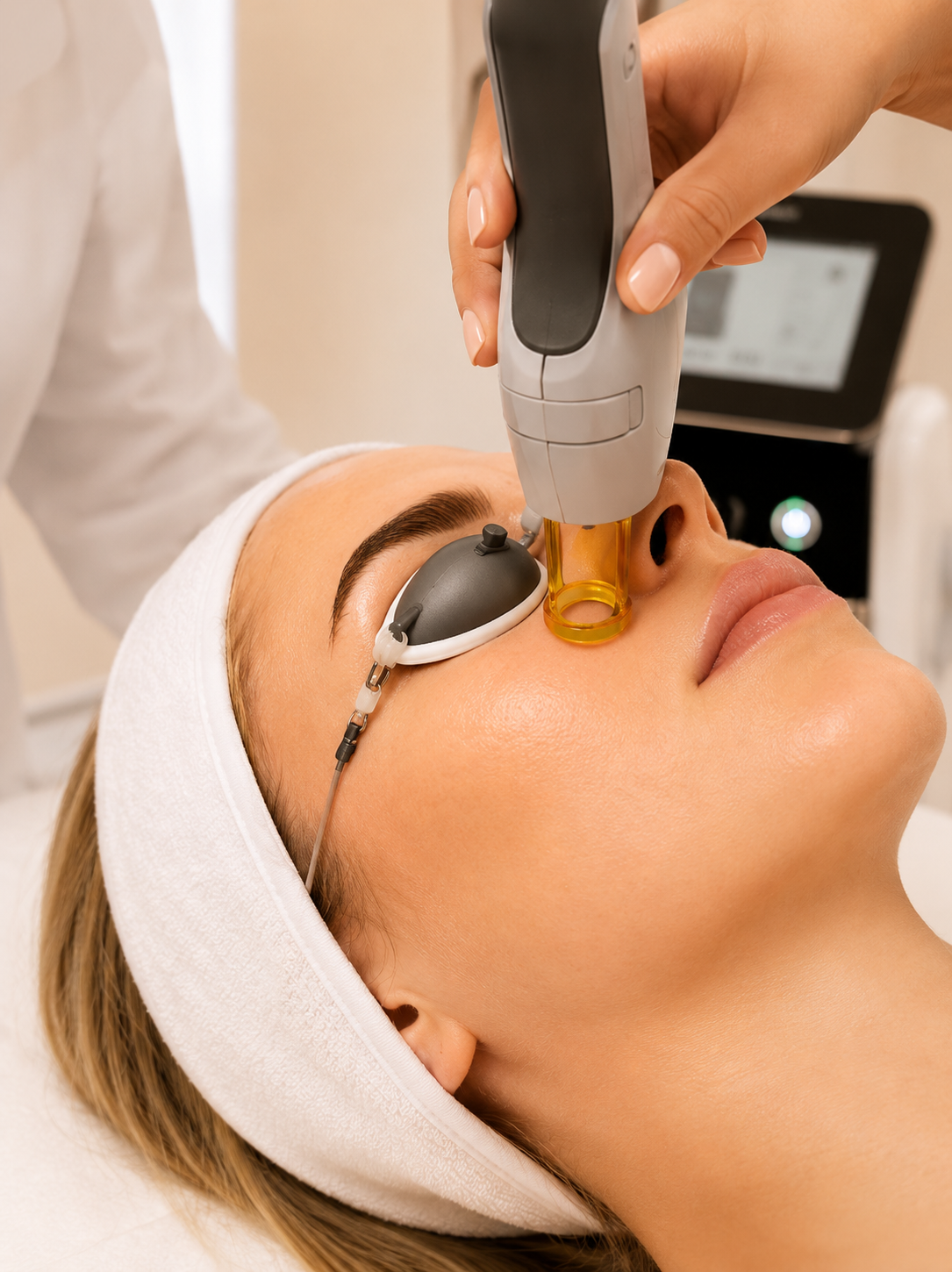 Client receiving a XERF facial treatment